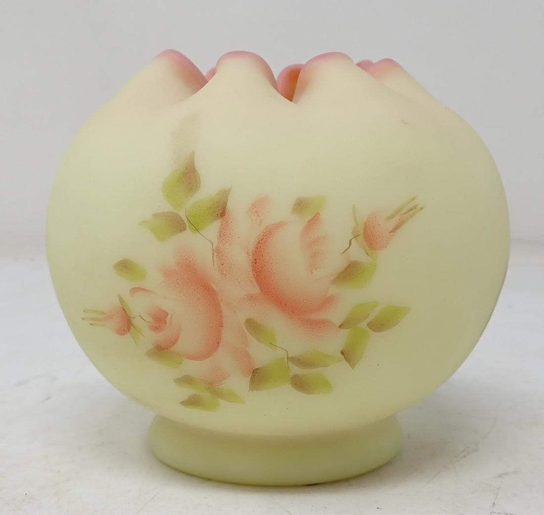 Fenton Hand Painted Signed Rose Bowl Linda Bules (1 of 5)