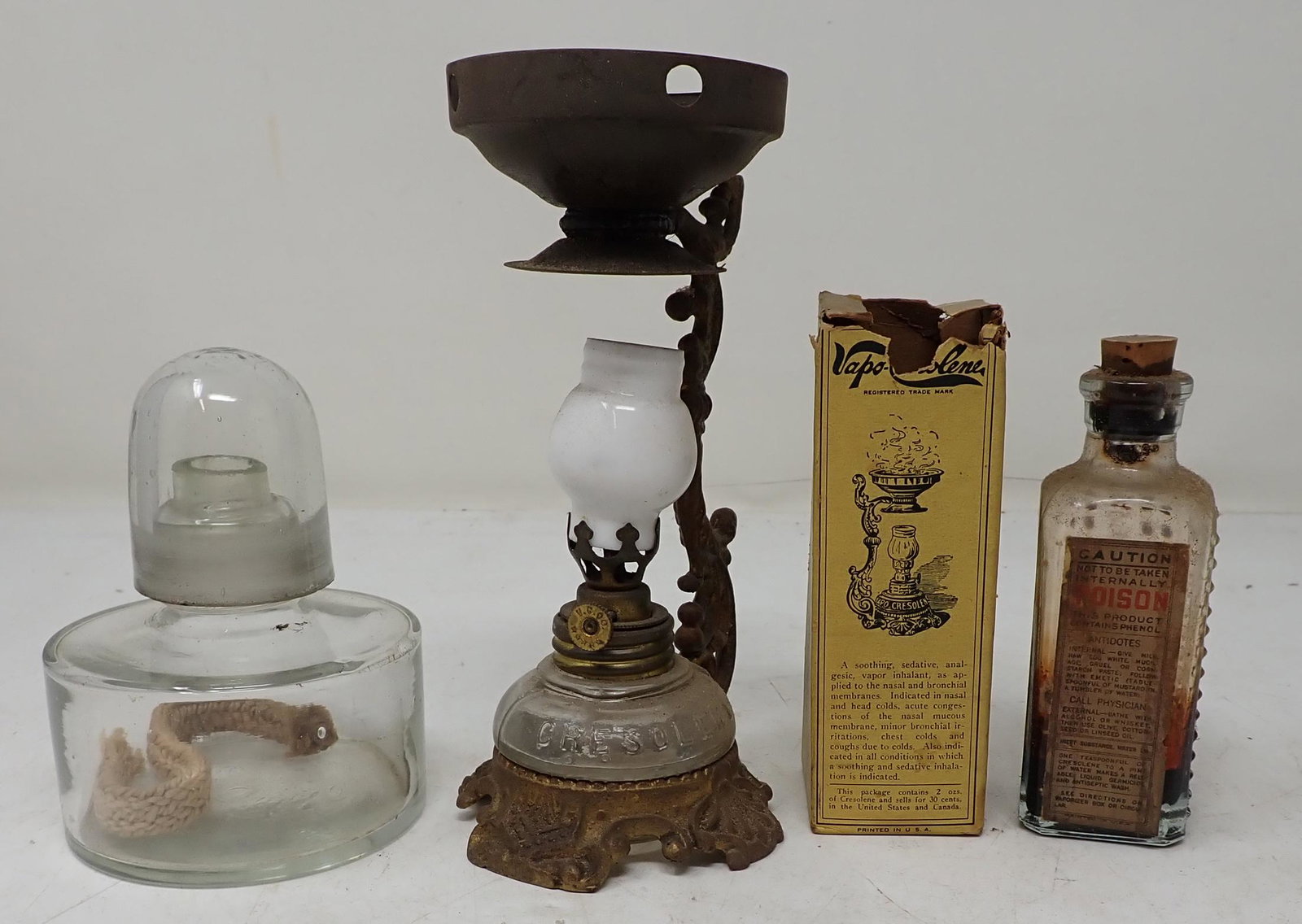 Vapo Cresolene Lamp & Bottle (1 of 1)