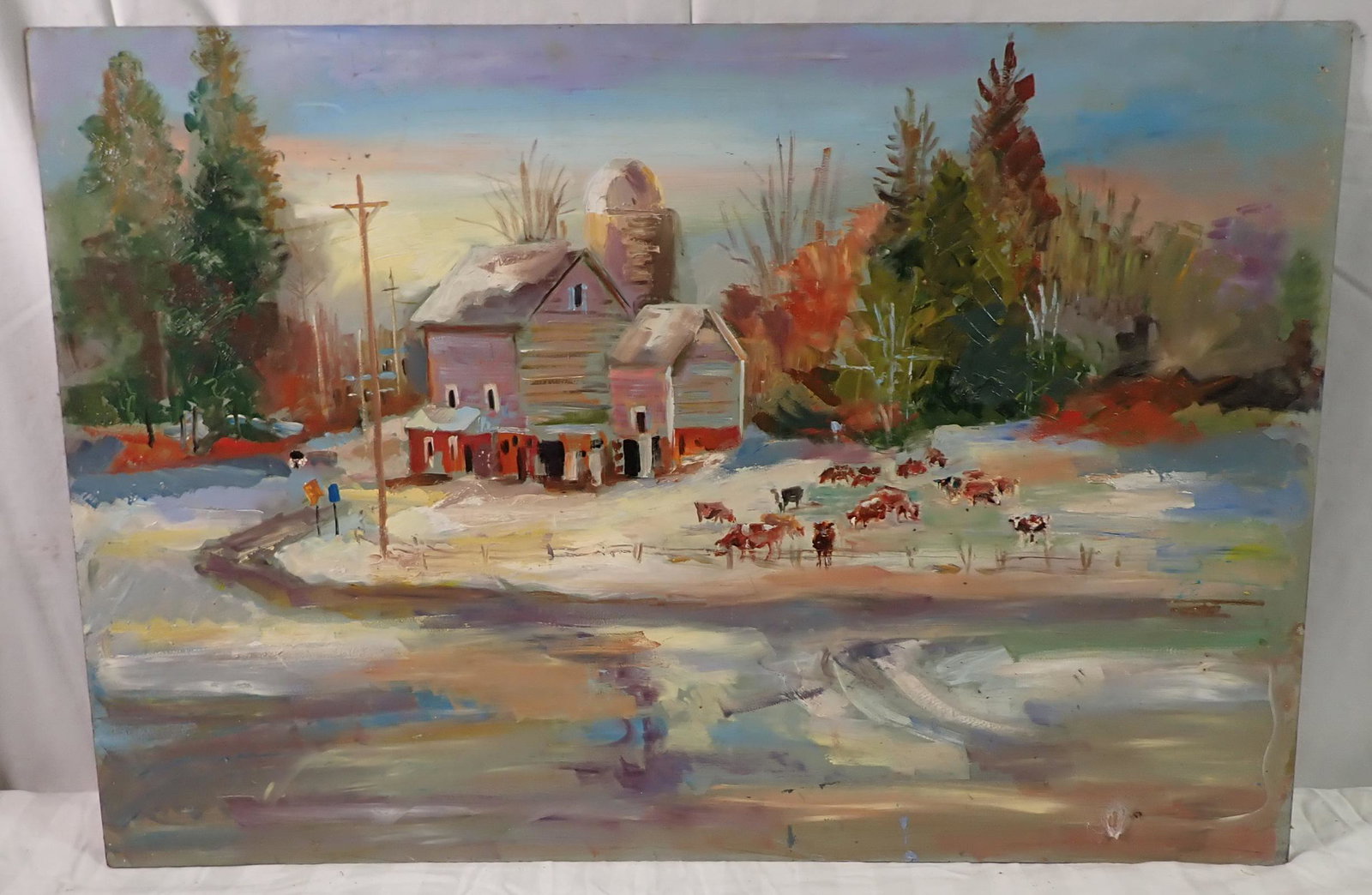 John Reilly Warwick Winter Farm Scene Painting (1 of 4)
