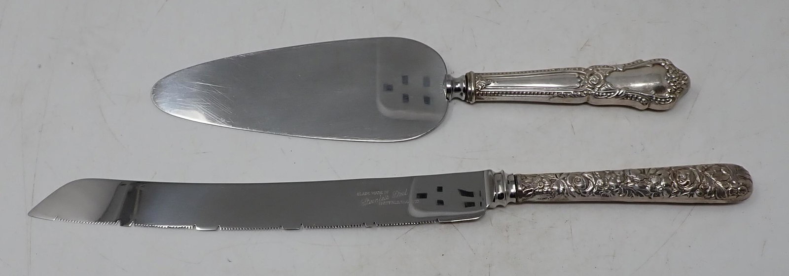 Cake Server & Knife w/ Sterling Silver Handles (1 of 3)