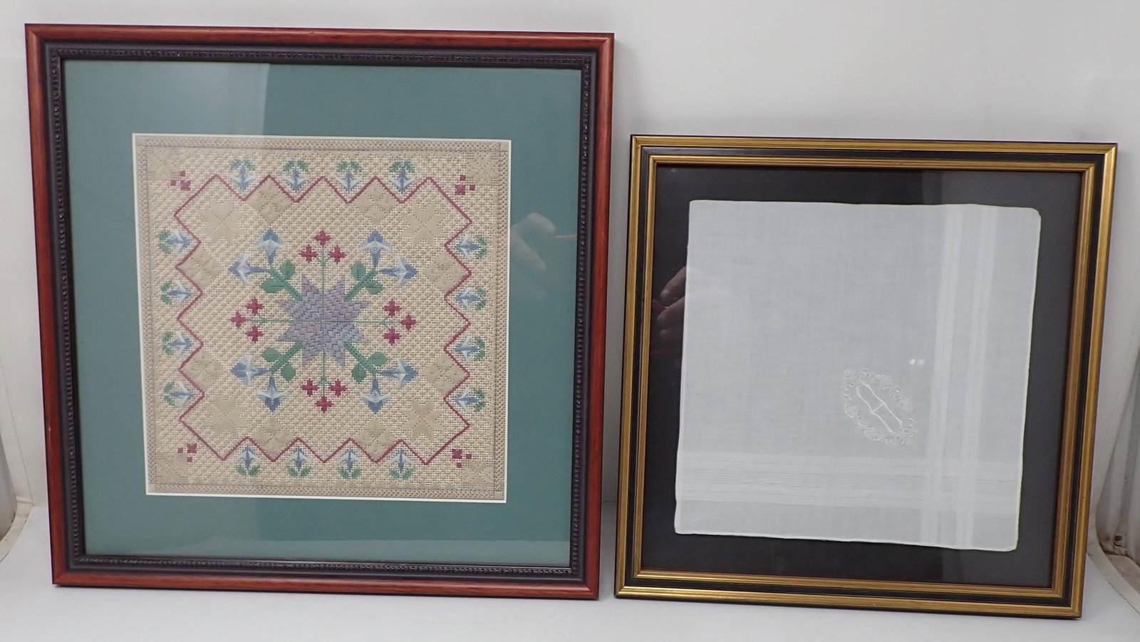 Framed Handkerchief & Doilie (1 of 3)