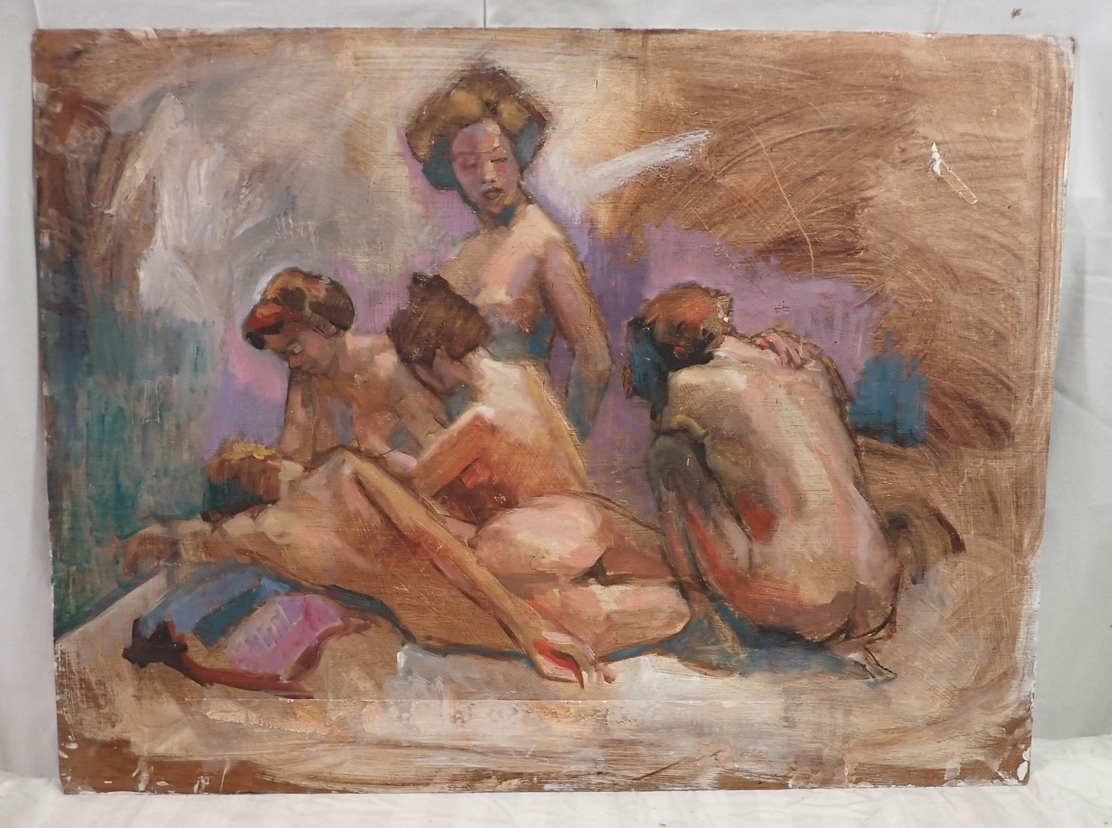 John Reilly Double Sided Nudes Oil Painting (1 of 4)