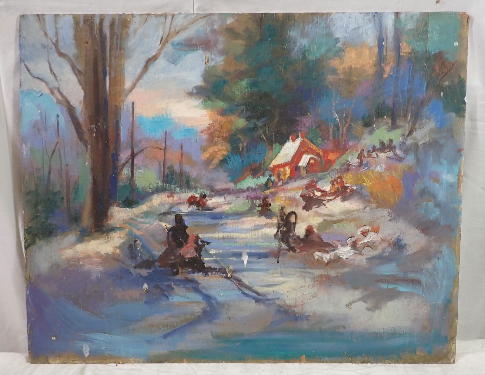 John Reilly Double Sided Oil on Board Painting (1 of 2)