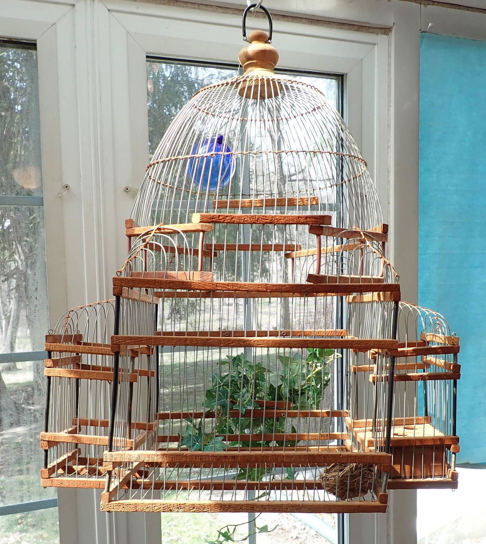 Wood & Wire Bird Cage (1 of 4)