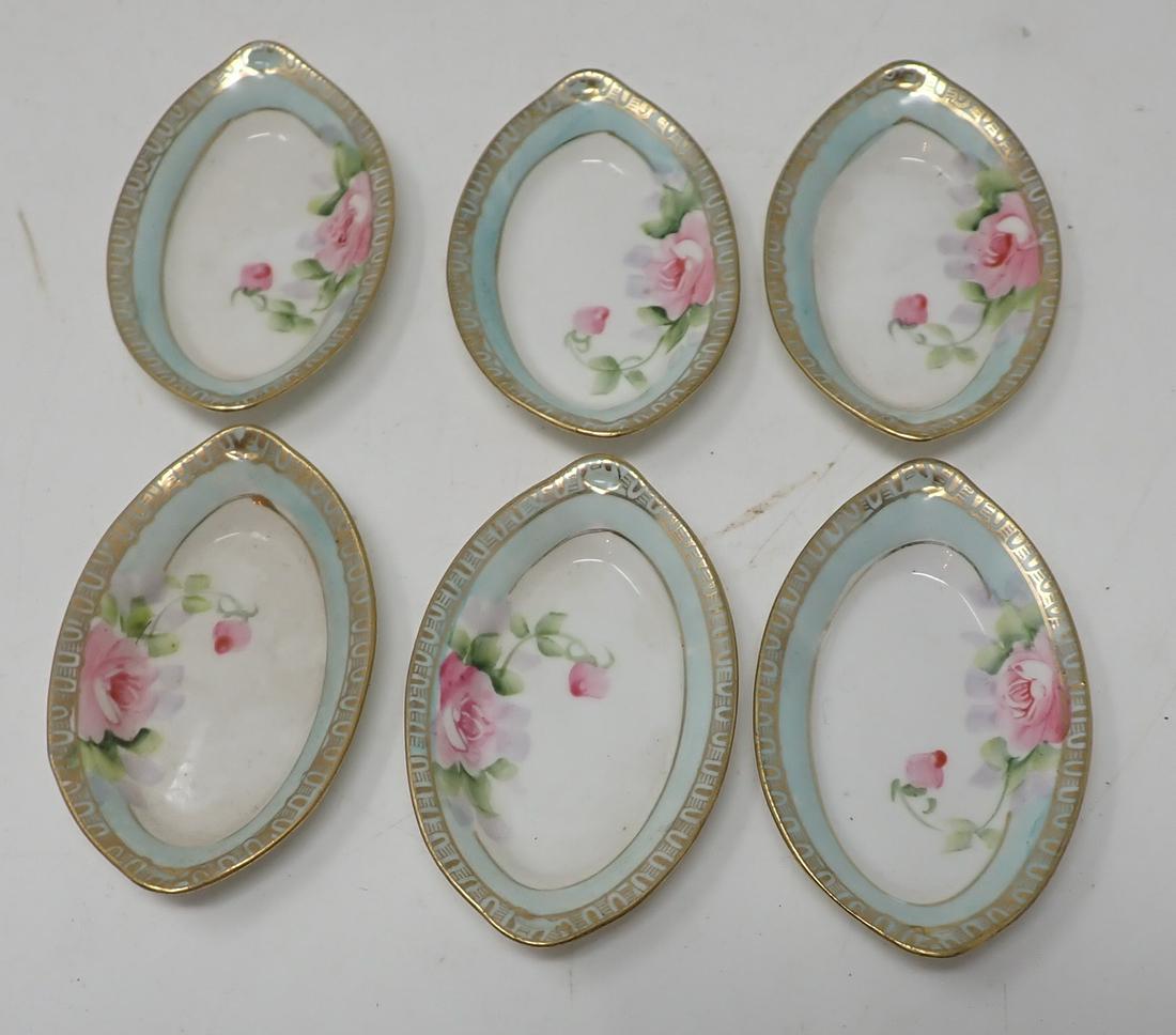 6 Nippon Bone Dishes: Approx 2 1/4" x 3 5/8"