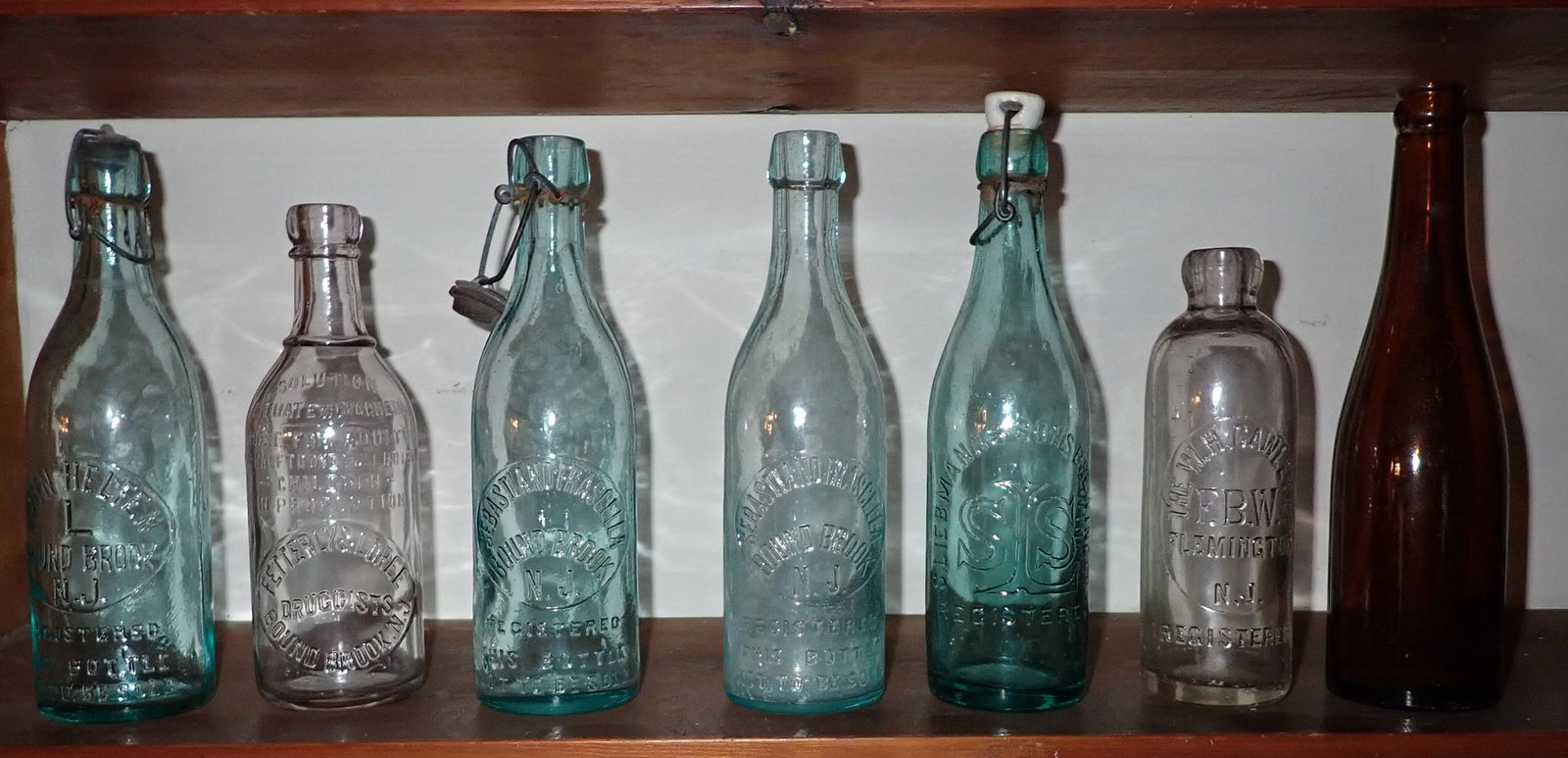 Bound Brook & Flemington NJ Bottles: Tallest is approx 10"