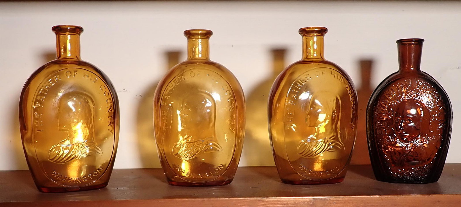 Washington & Benjamin Franklin Bottles: Tallest are approx 8"