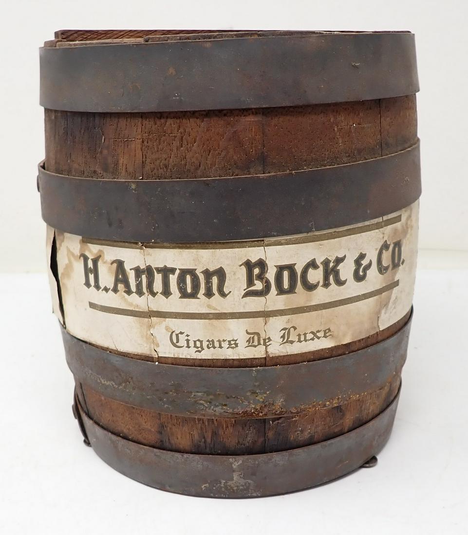 Anton Bock Wooden Cigar Keg: Appro 6 1/4" in diameter and 7 1/4" tall