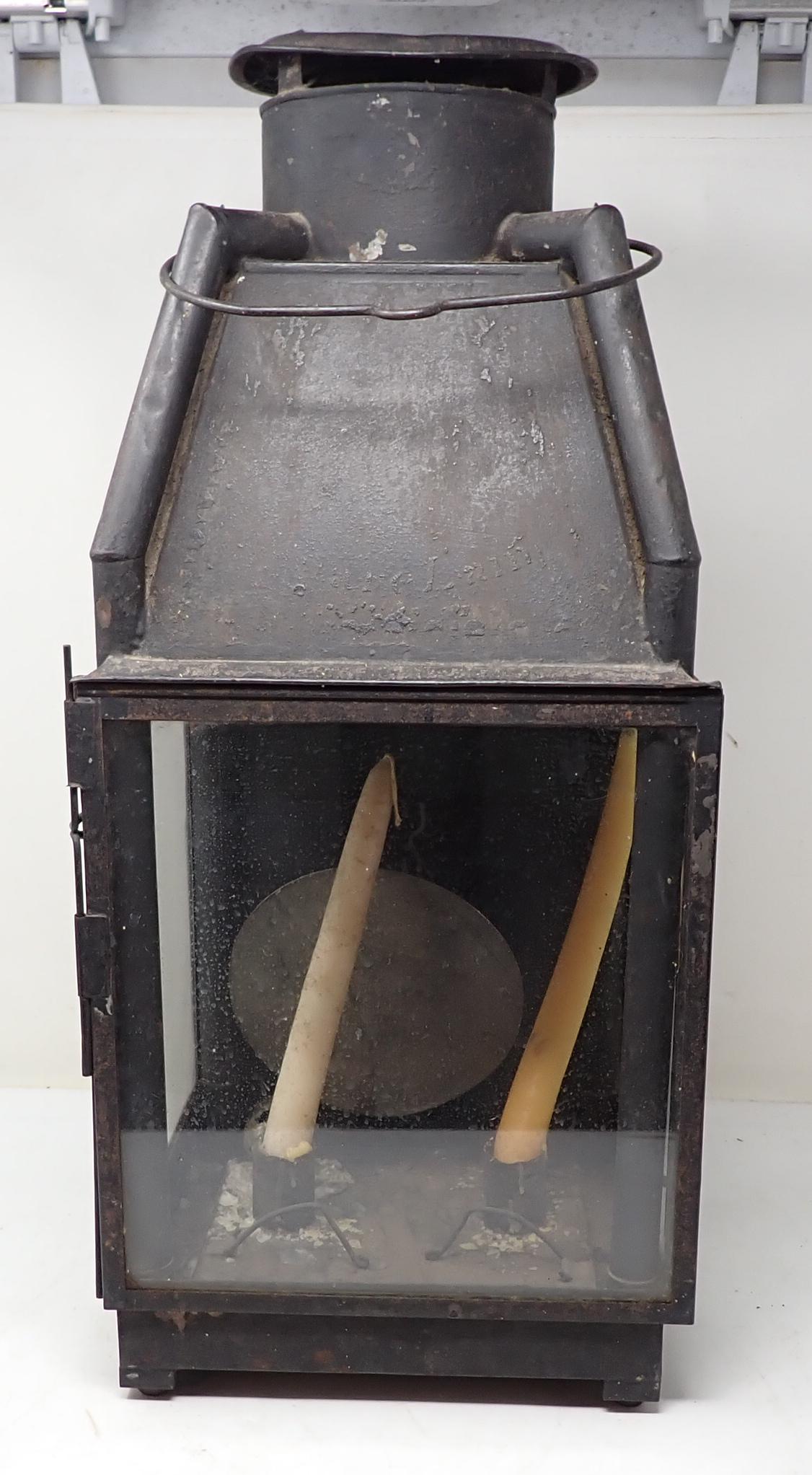 Antique Tin Candle Lamp (1 of 7)