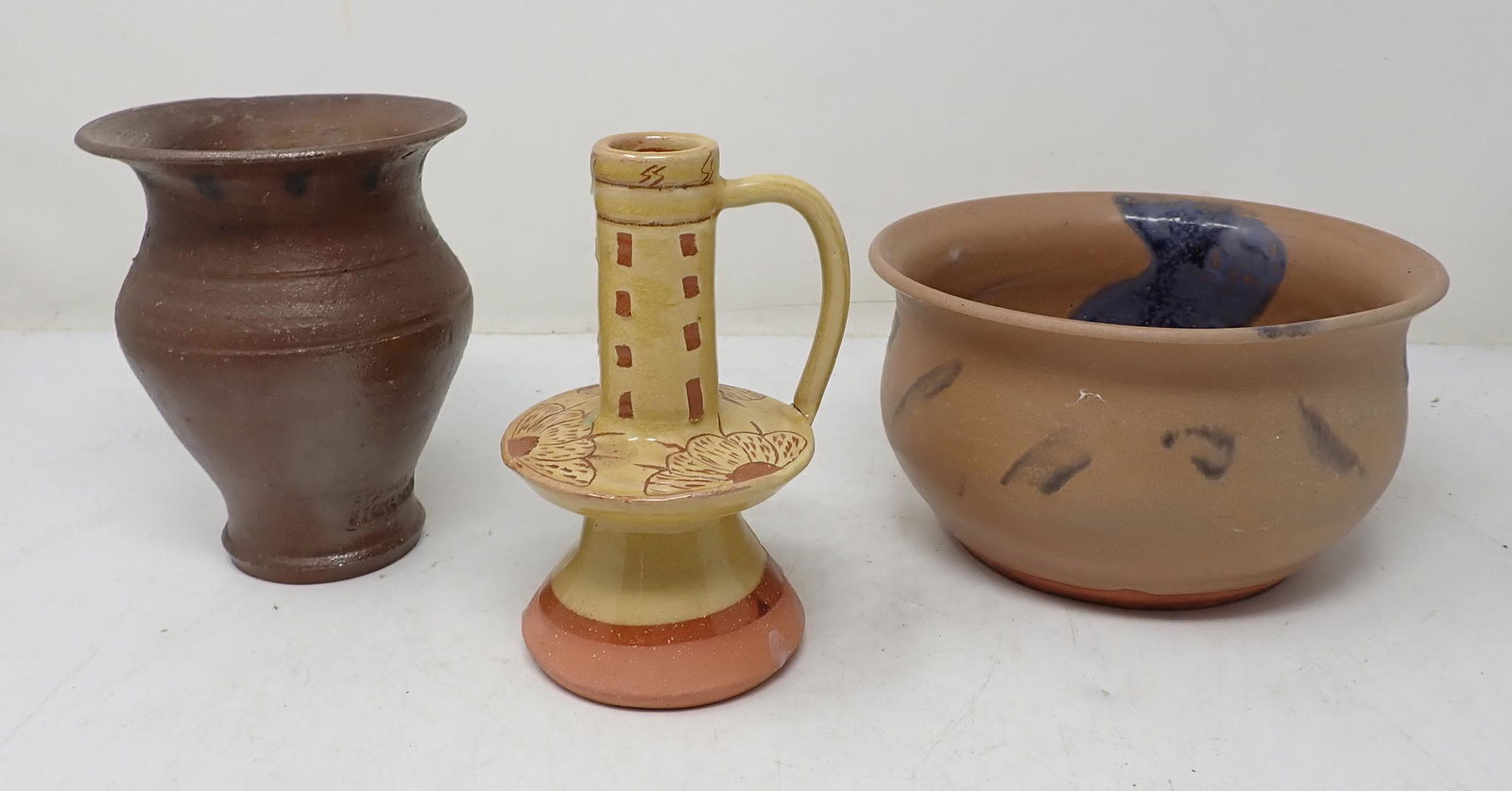 Redware Bowl Candle Holder Stangl Stoneware Vase (1 of 5)