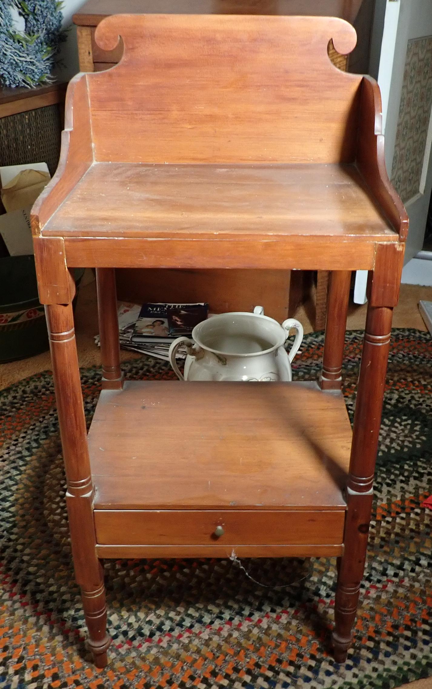 Washstand: Approx 14" x 17" x 37 1/2" tall. NO SHIPPING !