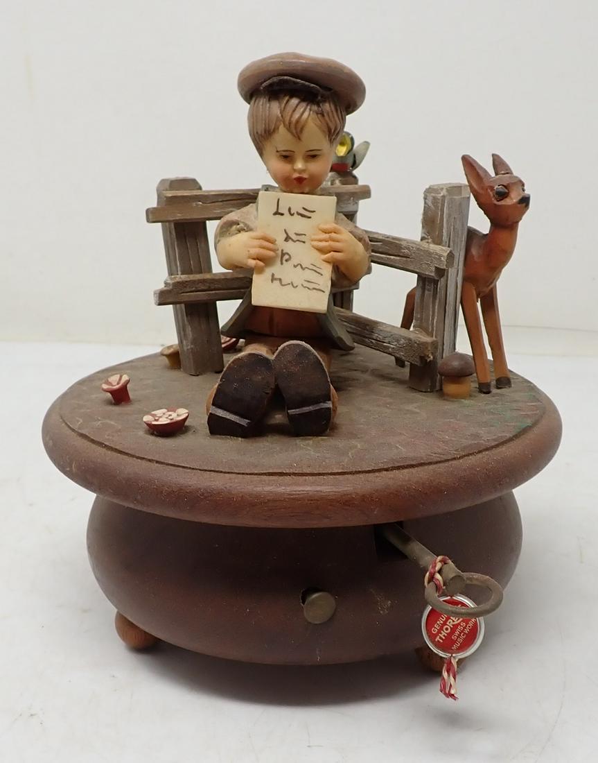 Thorens O What A Beautiful Morning Music Box: Approx 6" in diameter and 7" tall