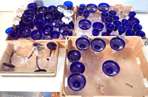 Cobalt Glass Goblets / Stemware Misc: NO SHIPPING !