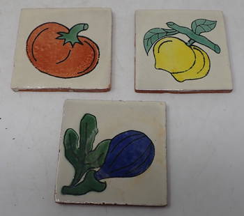 Fruit Tiles: Approx 4" x 4 1/8"