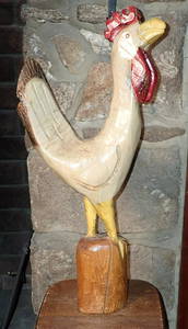 Large John Orvis Wood Carved Rooster