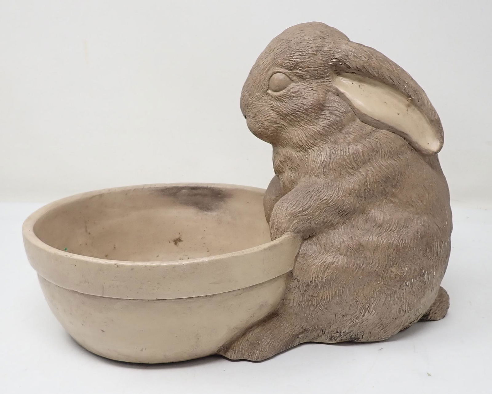 Concrete & Pottery Rabbit Planter (1 of 1)