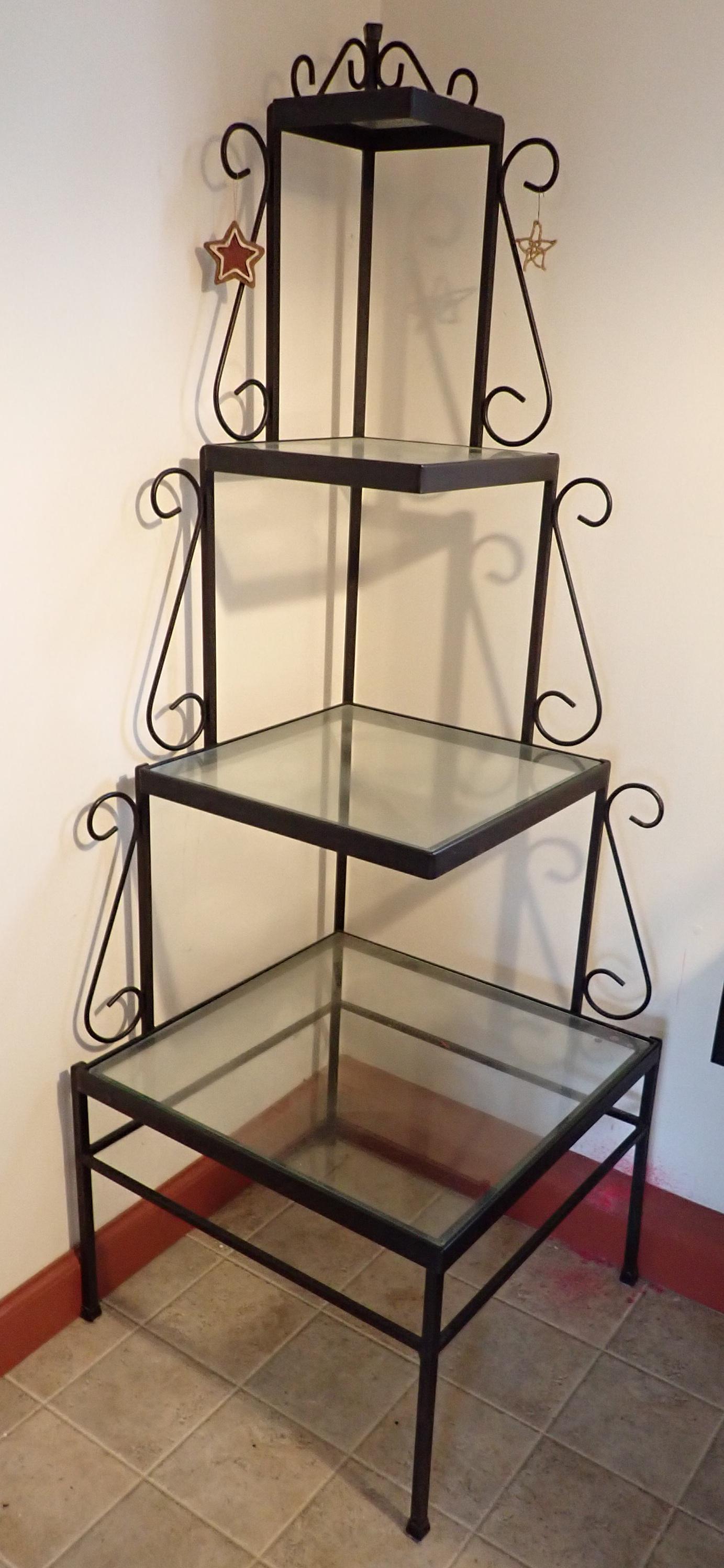 Iron & Glass Corner Shelf (1 of 2)