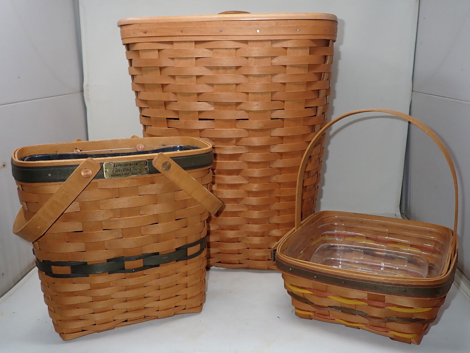 Longaberger Medium Waste Basket and Misc (1 of 3)