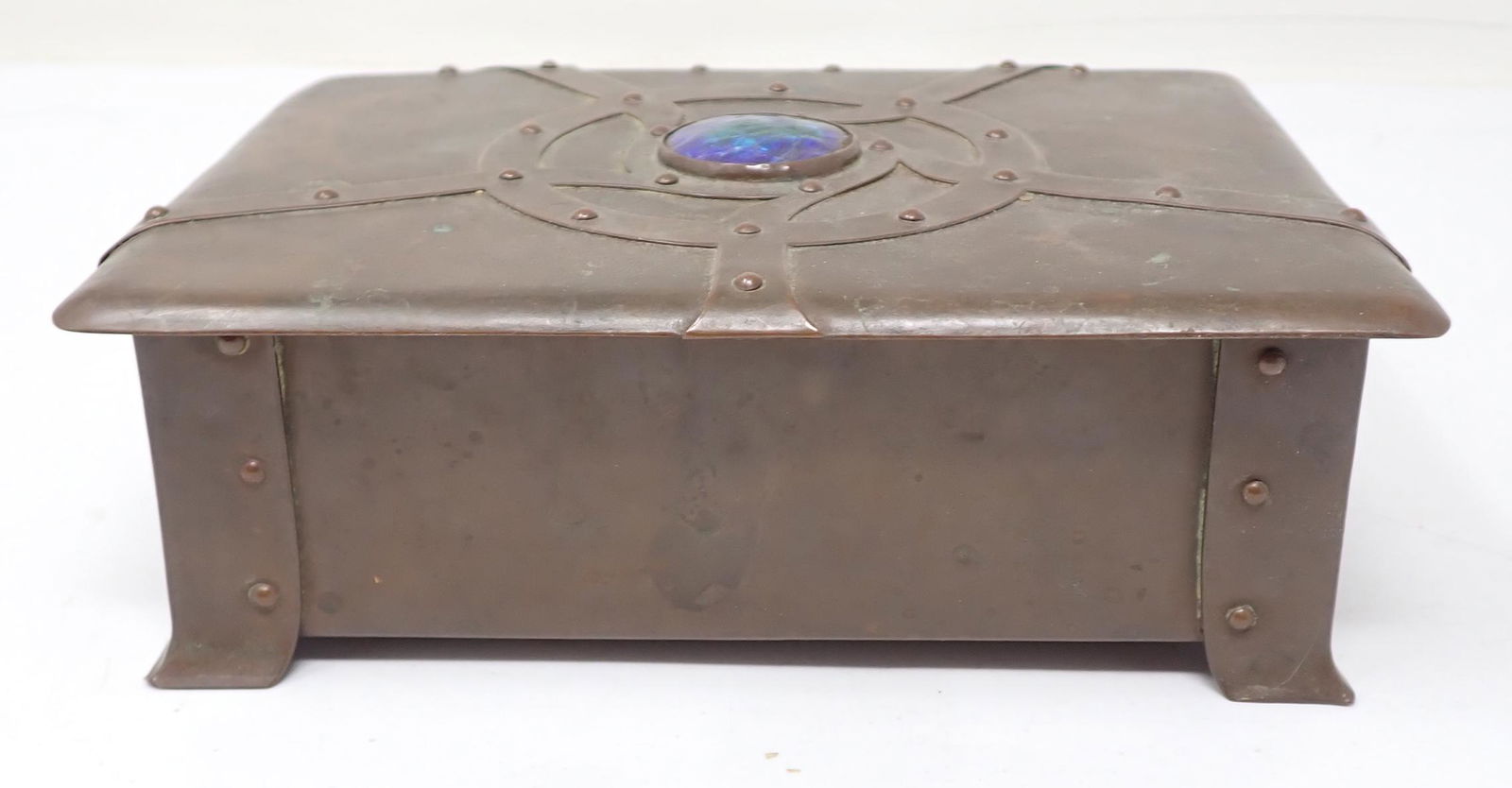 Copper Trinket Box w/ Enameled Medallion (1 of 6)