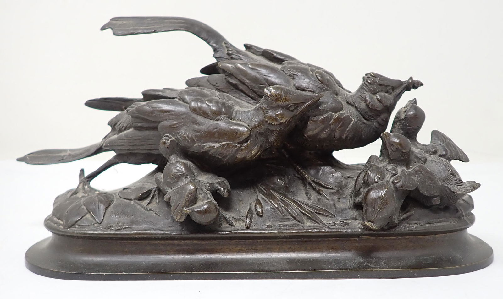 Birds Feeding Babies Bronze Signed (1 of 6)