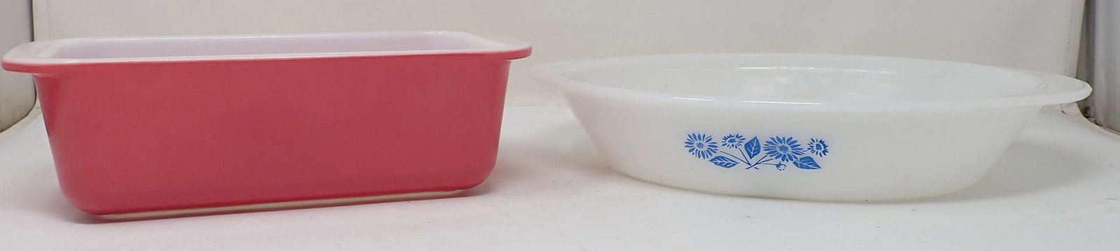 Pyrex Pink Casserole & Glasbake Divided Dish (1 of 2)