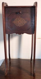 Copper Lined Smoking Stand: Approx 14" x 12" x 28 3/4" . NO SHIPPING !