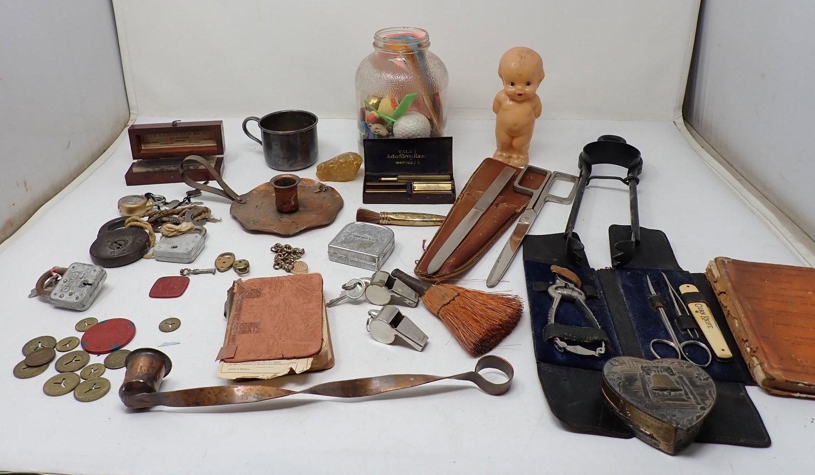 Morley Corn Knife Padlocks Whistles Sharpening Stone (1 of 12)