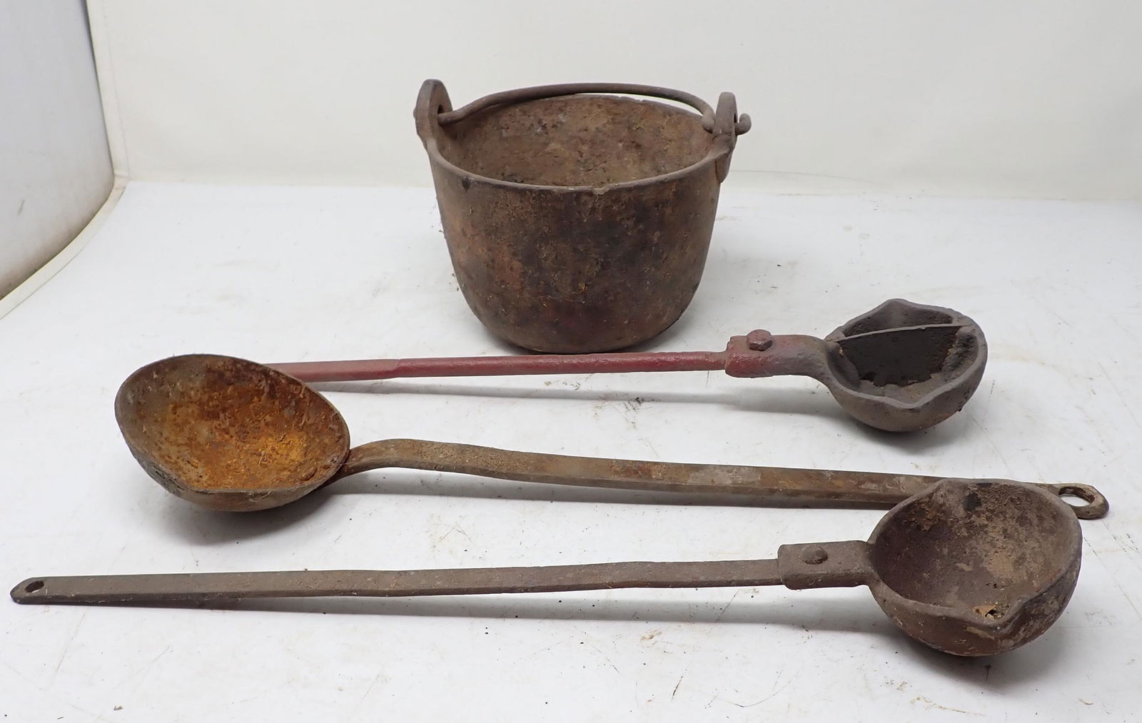 Cast Iron Lead Pot & Ladles (1 of 2)