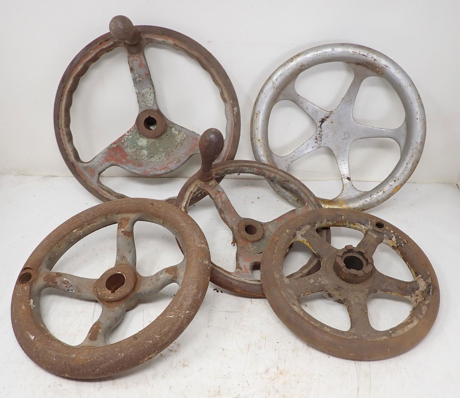 4 Vintage Cast Iron Industrial Equipment Wheels (1 of 1)