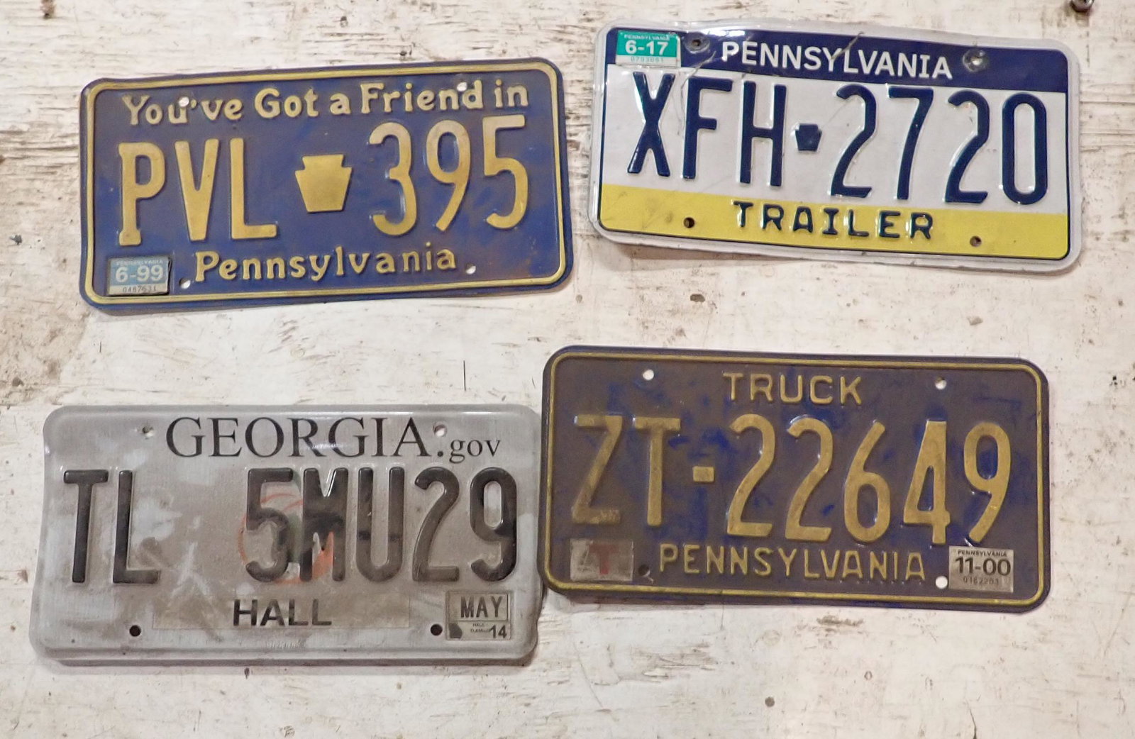 Vintage Pa & Georgia License Plates: license plates