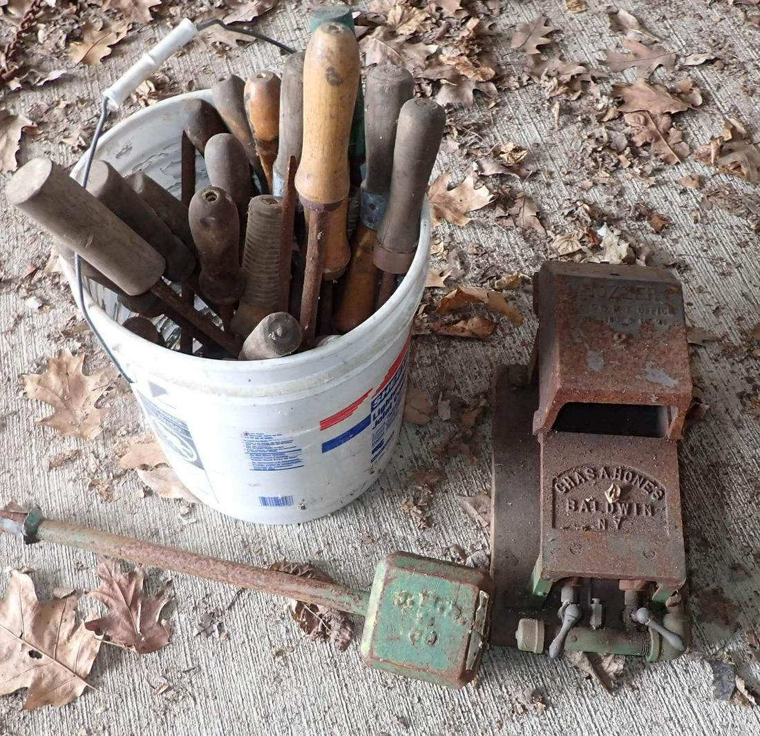Chas Hones Buzzer Tinsmiths Furnace & Irons: NO SHIPPING !
