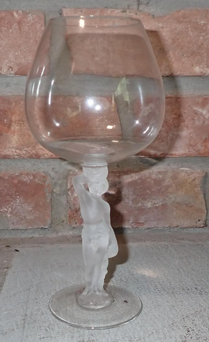 Figural Goblet: Approx 3 1/2" in diameter and 8" tall