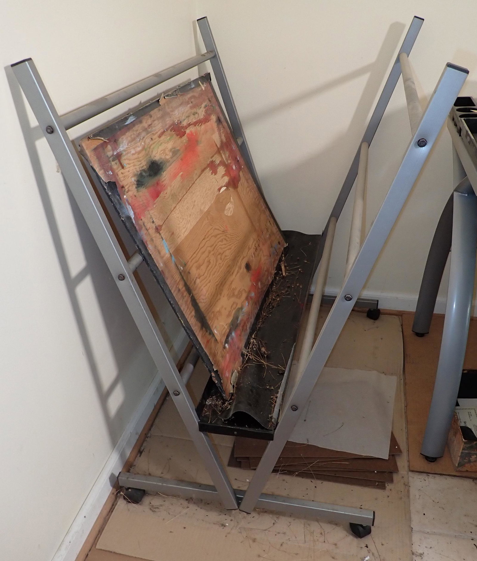 Art Paper Rack: Approx 26" x 39 1/2" x 39 3/4" tall. NO SHIPPING