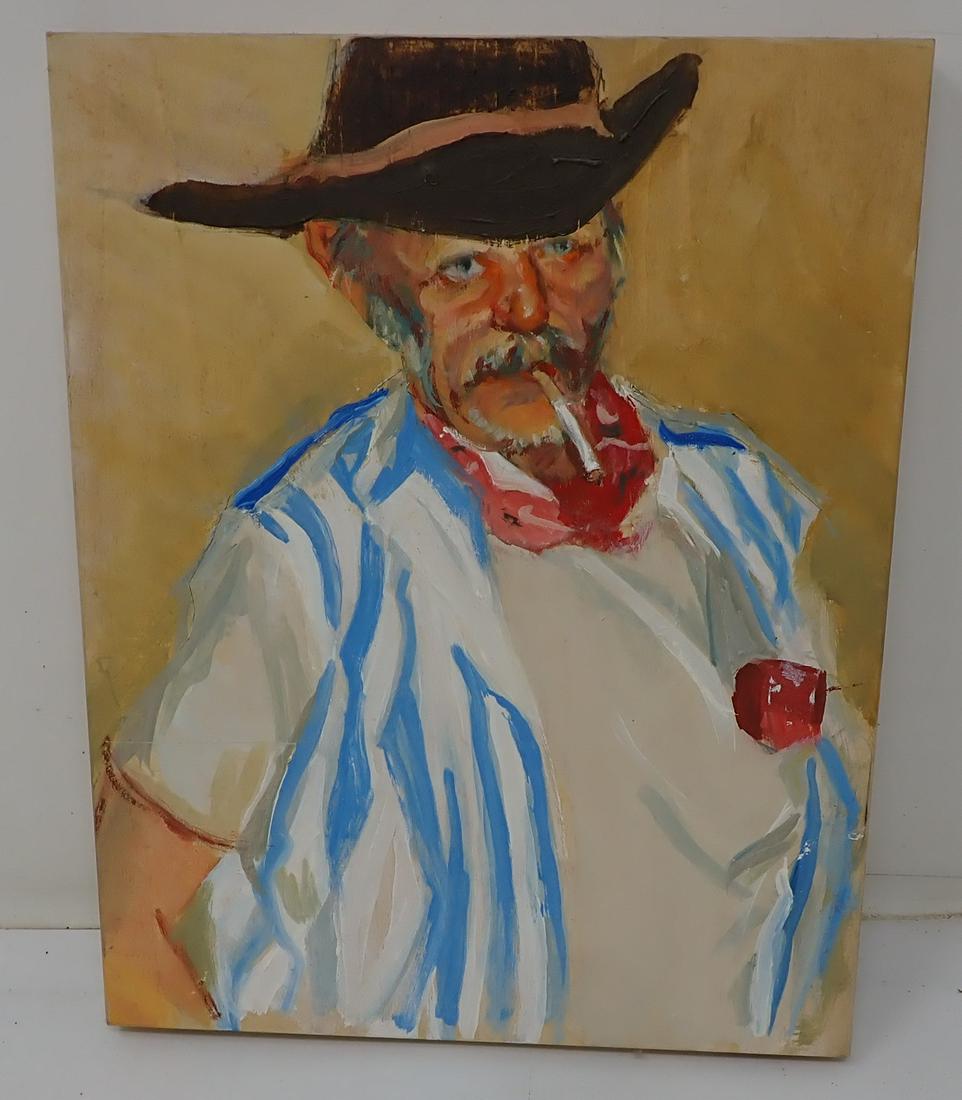 Rhoda Yanow Oil on Board Painting: Titled Handyman