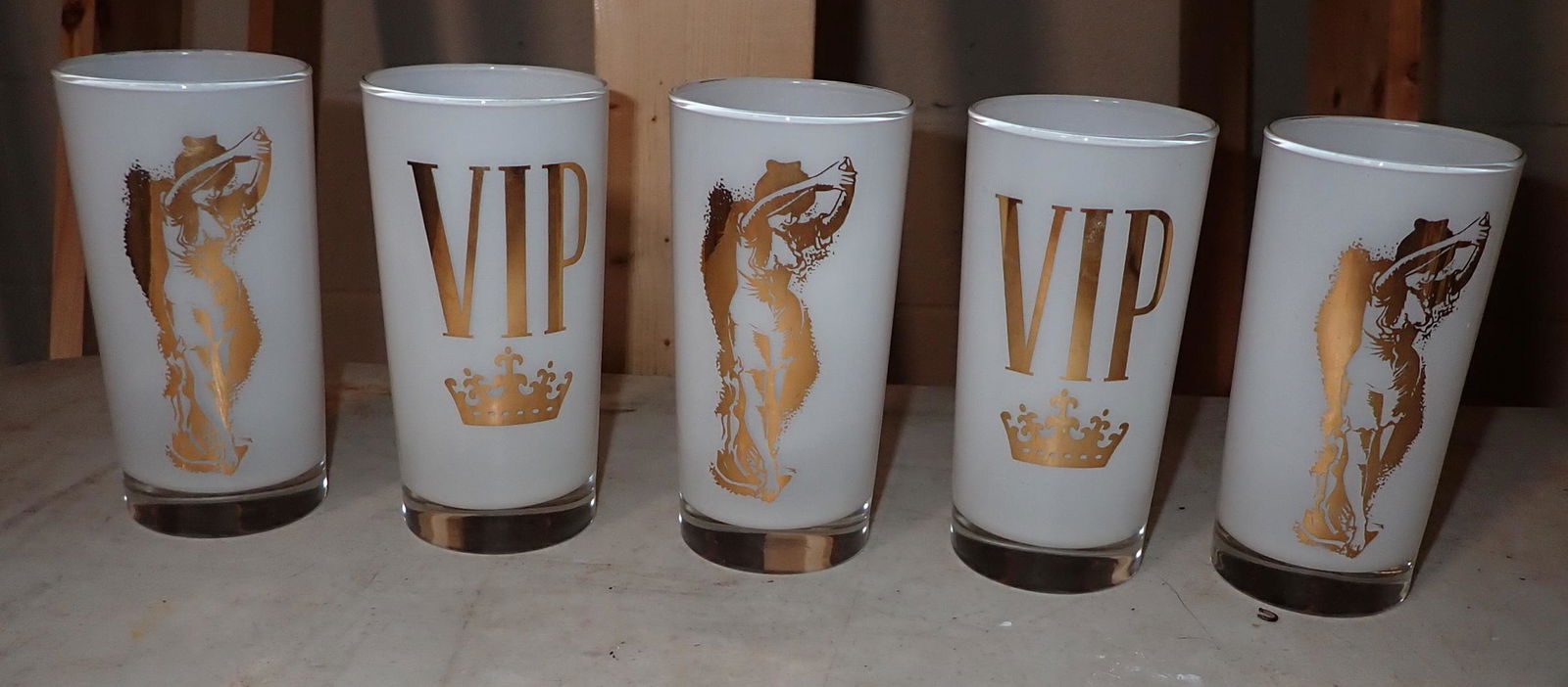 5 Mid Century Modern Drinking Glasses (1 of 2)