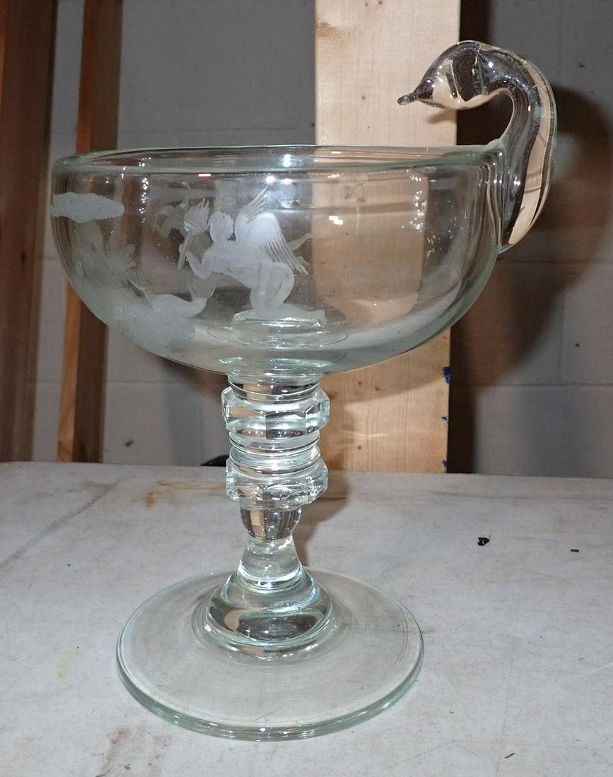 Glass Compote w/ Etched Angels (1 of 5)