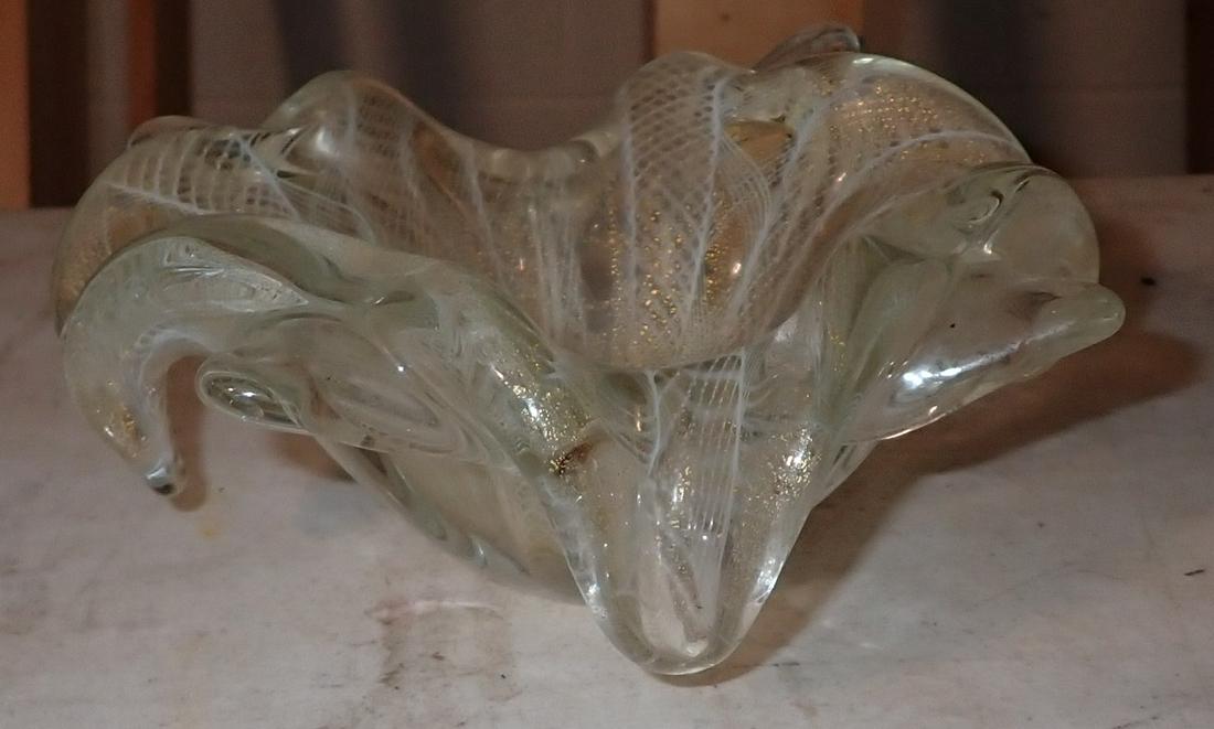 Art Glass Candy Dish: Approx 7 3/4" in diameter and 3 3/8" tall