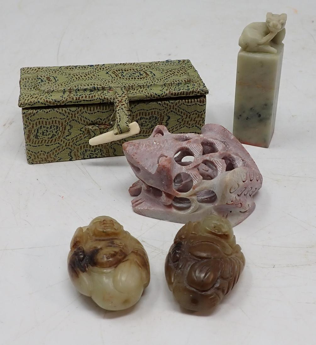 Oriental Flower Frog Jade Buddhas (1 of 4)