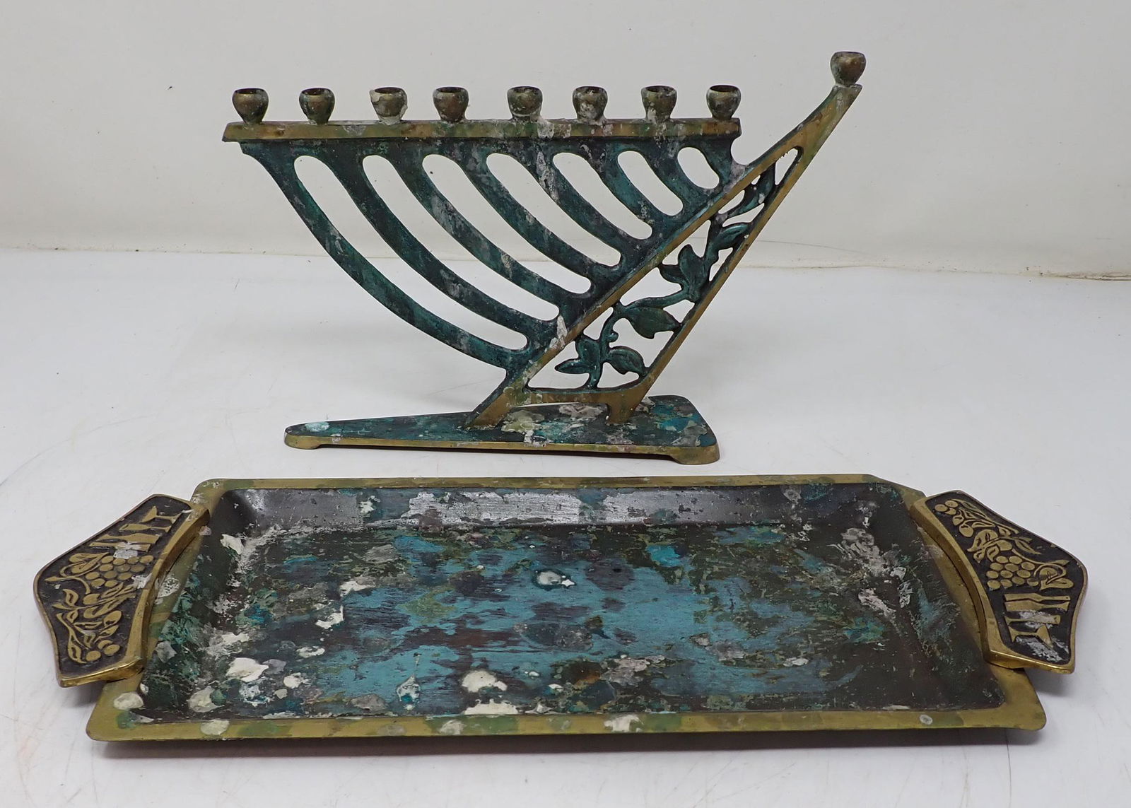 Brass Tray & Candle Holder (1 of 3)