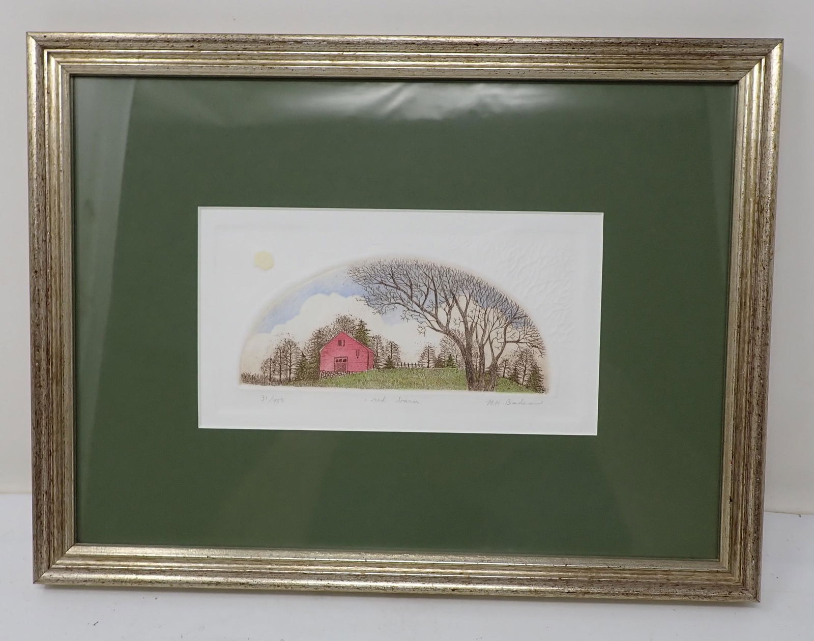 Badeaus Intaglio Red Barn Etching Signed & Numbered (1 of 5)