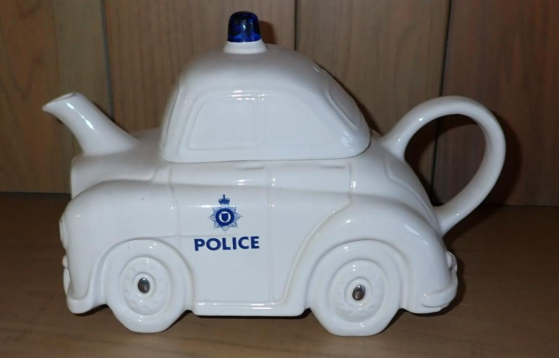 Carlton Ware England Police Car Teapot: Approx 10" long and 6 3/4" tall.