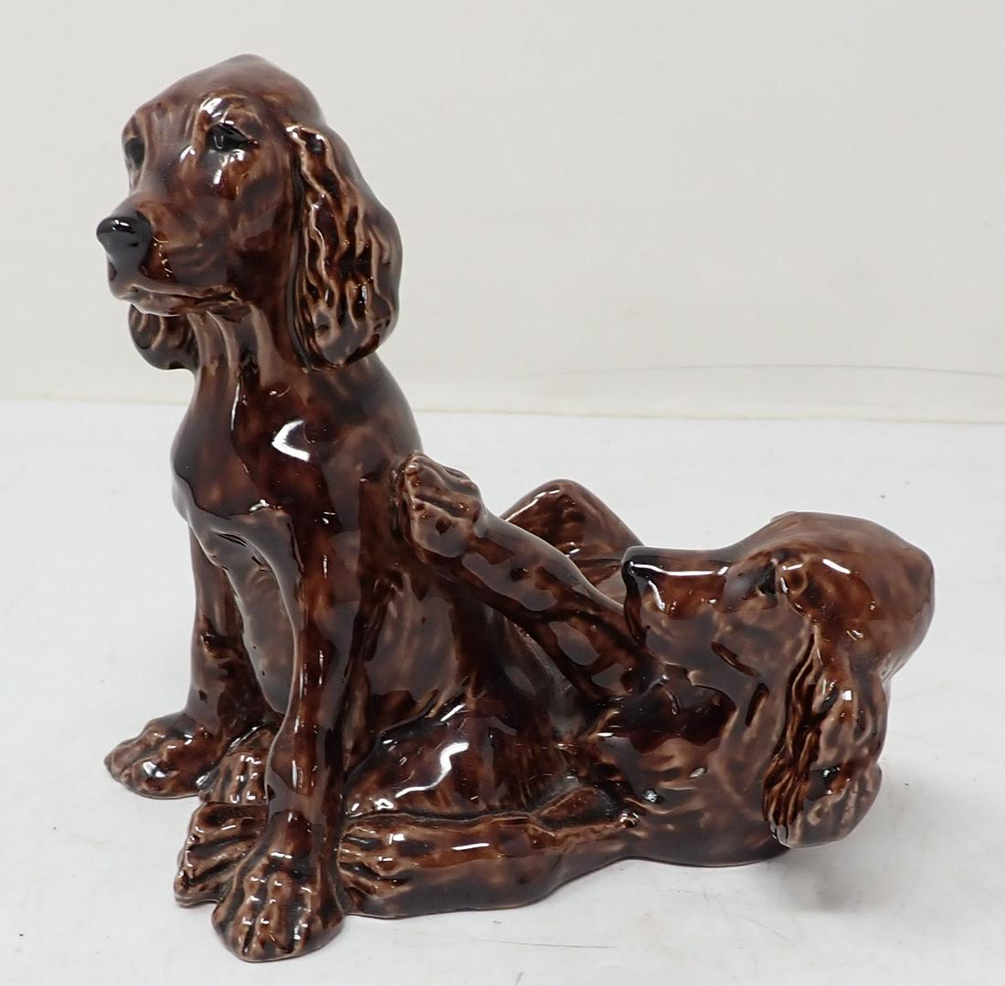 Heredities Charm of Creamware Dogs: Approx 5 1/4" tall