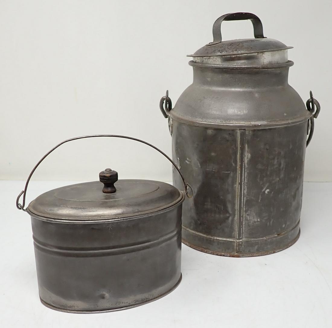 Tin Lunch Pail & Cream Can (1 of 1)