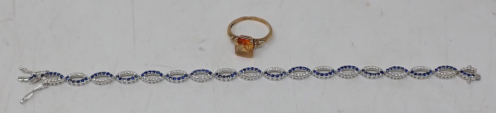 10k Gold Tennis Bracelet & Ring (1 of 7)