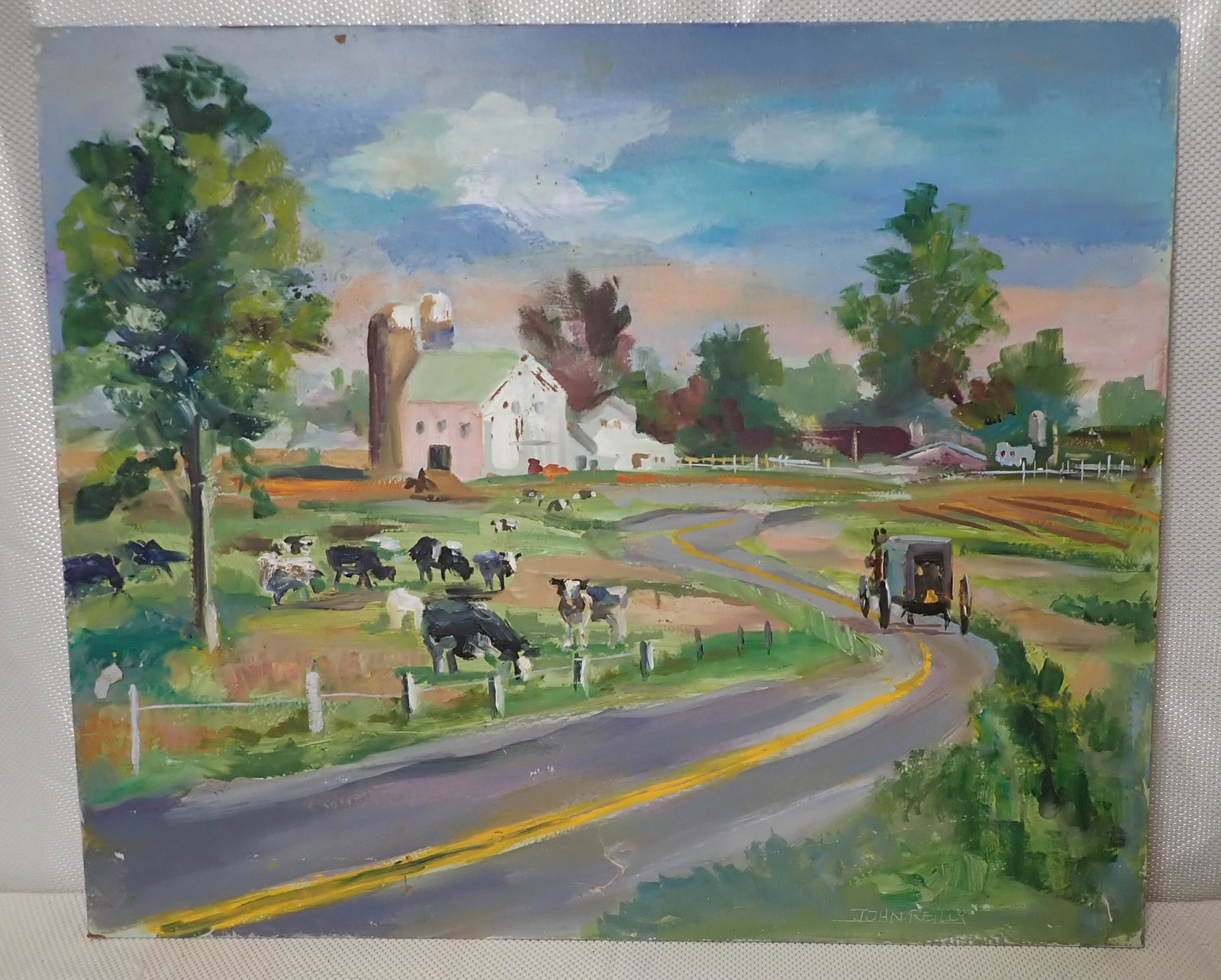 John Reilly Amish Country Lancaster Co. Painting: Approx 20" x 24" , signed