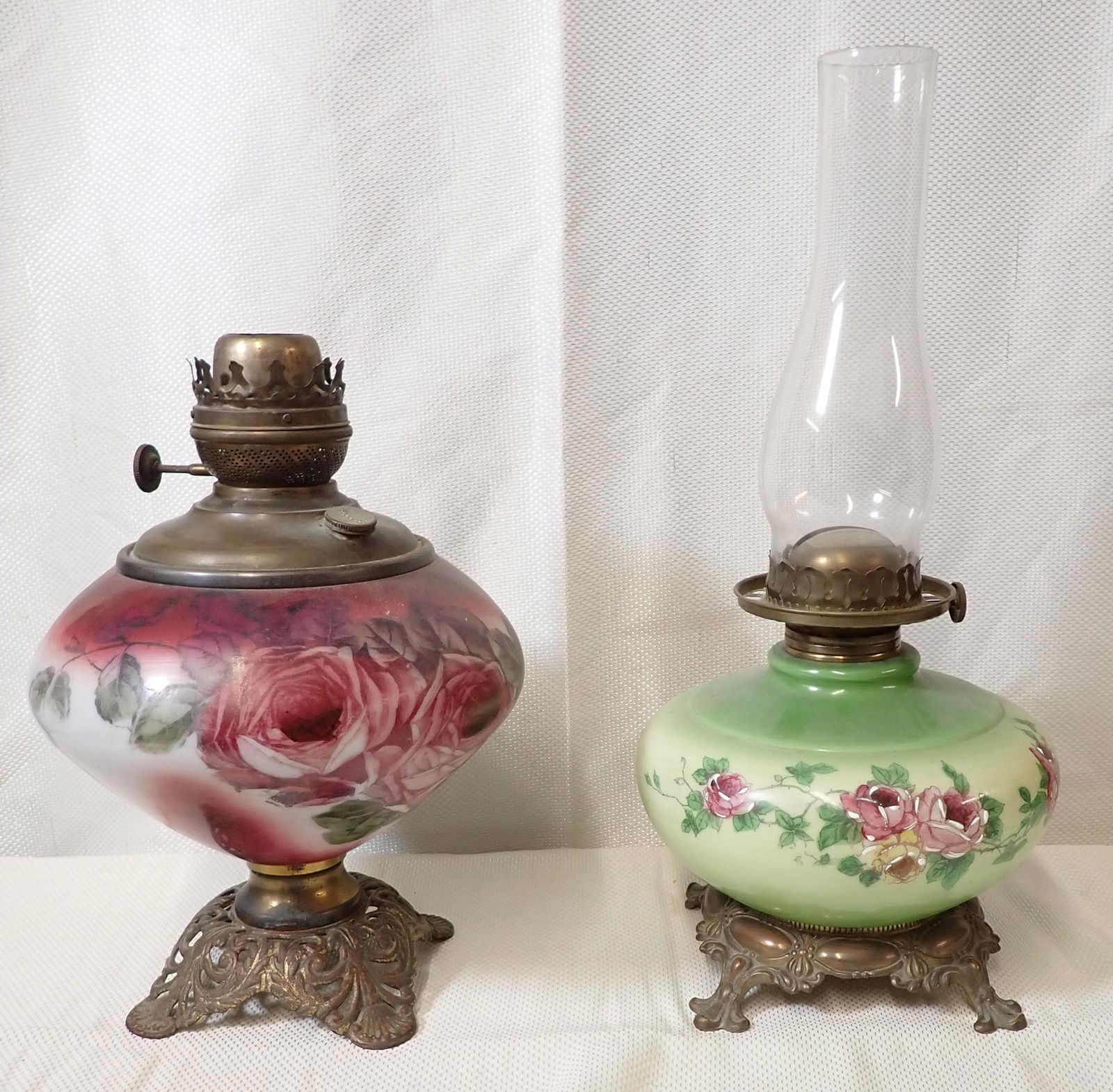 2 Kerosene Hand Painted Lamps (1 of 3)