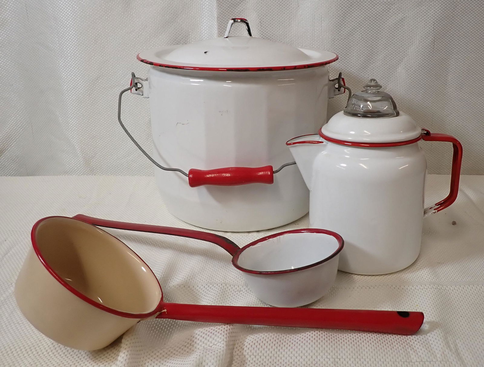 Enamelware Pot Ladles & Coffee Pot (1 of 5)
