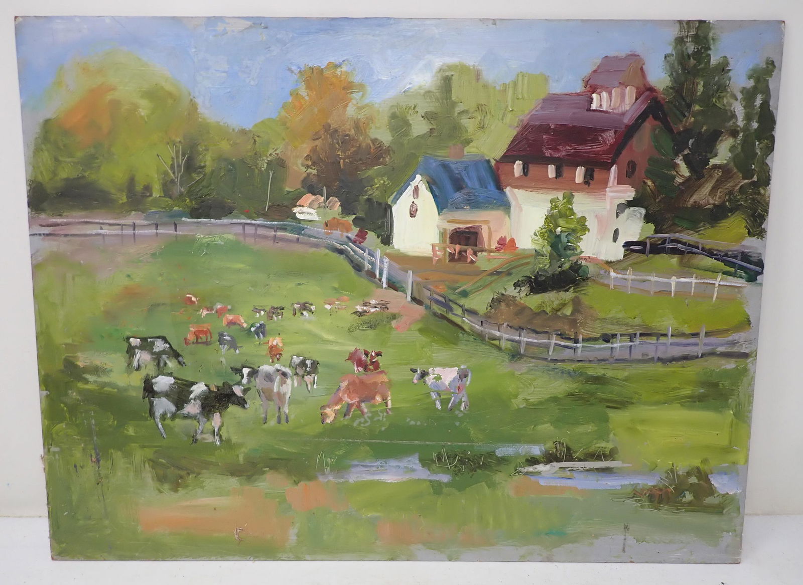John Reilly Farm Scene w/ Cows Oil Painting (1 of 3)
