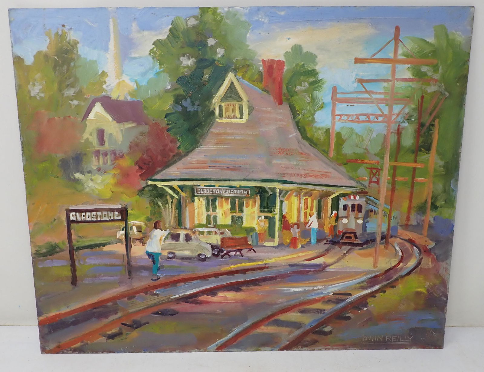 John Reilly Gladstone Train Station Oil Painting (1 of 4)