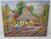 John Reilly Gladstone Train Station Oil Painting